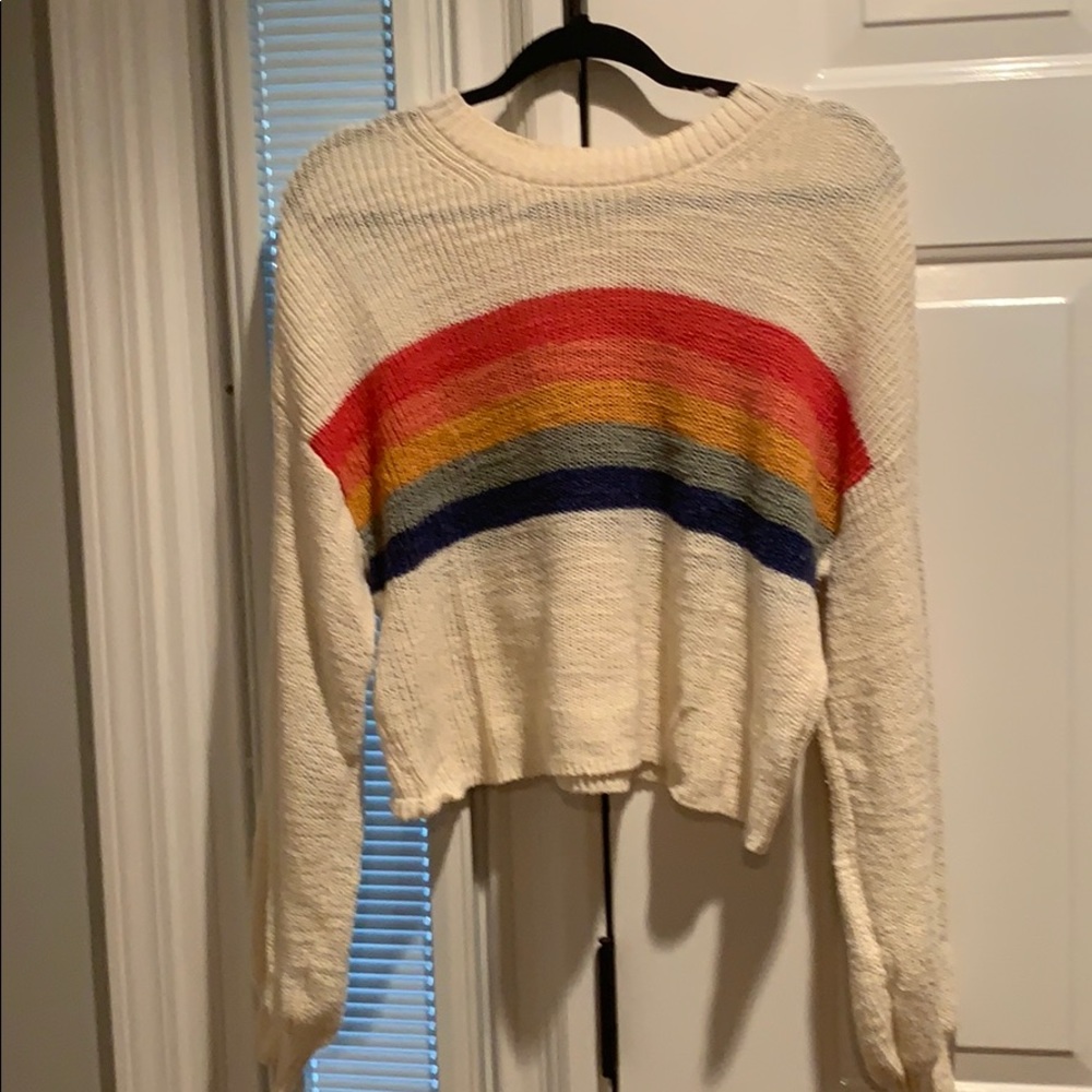 American Eagle rainbow crop sweater